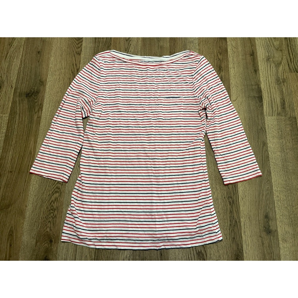 Favorite Shirt, Women's Size Medium, Red White Blue, Striped, 3/4 Sleeve